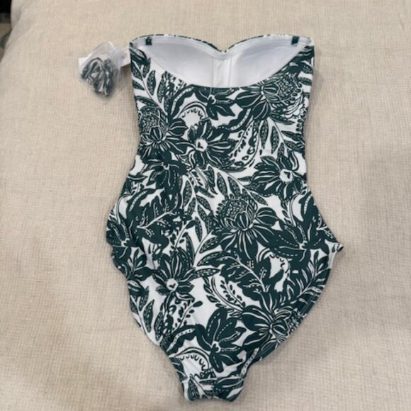 NWT ANNE COLE Twist Front Strapless One-piece Swimsuit Size 10 - Picture 2 of 6